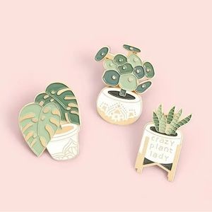 Cartoon, Aesthetically Pleasing Potted Plant –Enamel Pin